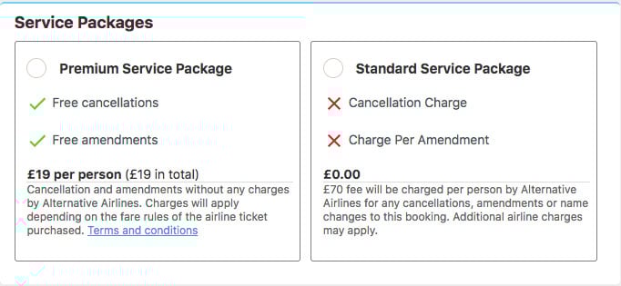 Alternative Airlines' Premium Service Package